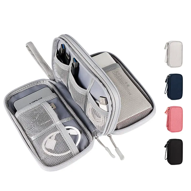 Multifunction Waterproof Double Layers Travel Gadget Organizer Accessories Cable Electronics Storage Bag headphones storage box