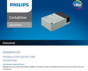 Mejor Precio, Controlador LED PHILIPS CertaDrive 25W 0.6A 42V 230V AC-DC, Fuente de Alimentación para Iluminación LED con Carcasa de Plástico - Product Image 2