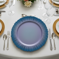 Assiettes de Présentation en Gros 13 Pouces en Plastique PP de Luxe, Motif Personnalisé, Durables et Réutilisables pour Hôtels, Anniversaires, Événements Nuptiaux
