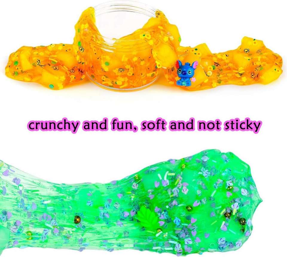 DIY Clear Jelly Cube Slime Kit Colored Clay Elastic Non-Stick ...