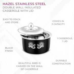 Casserole ronde moderne en acier inoxydable de 24 cm, ustensile de cuisson durable pour tous types de cuisinières - Product Image 3