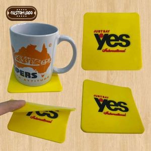 Sous-verres en caoutchouc 3D doux personnalisés, imperméables - Product Image 1
