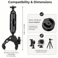 Support réglable en alliage d'aluminium et acier inoxydable StarOrbit pour échelle de camping-car, pince de fixation pour rail de yacht, compatible avec le montage Starlink Mini 360