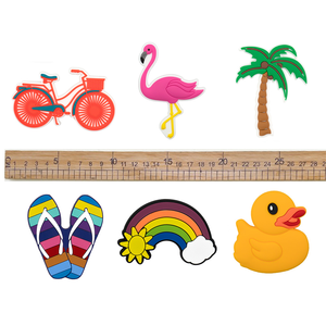 Летние пляжные ПВХ-шармы для самостоятельного декора обуви и сумок с мотивом кокосовой пальмы, аксессуары для пляжных сумок - Product Image 3