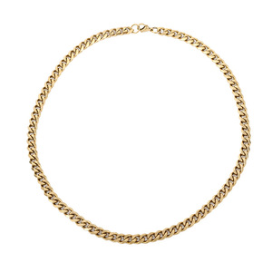 Collier <span class=keywords><strong>Gourmette</strong></span> en Acier Inoxydable Vente en Gros Fermoir <span class=keywords><strong>Homme</strong></span> Femme Plaqué <span class=keywords><strong>Or</strong></span> <span class=keywords><strong>18K</strong></span> PVD Plat Chaîne Acier Inoxydable - Product Image 5