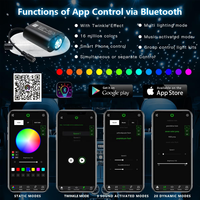 Kit de Plafonnier Étoilé en Fibre Optique Scintillante 6W Petite Taille pour Voiture, Moteur d'Étoiles Activé par le Son avec APP et Télécommande pour Voiture et Maison