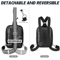 Sac à bandoulière en cuir PU, sac à dos bandoulière, sac à langer avec pochette pour lingettes, 2 sangles amovibles
