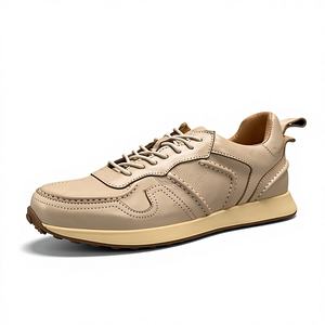 Nouvelles Chaussures de Sport Décontractées pour Hommes en Cuir Véritable et Tissu, Baskets Respirantes en Maille Anti-Choc pour la Course et la Marche - Product Image 1