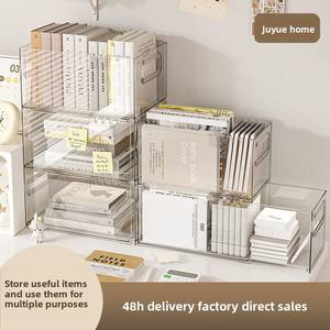 Seçim eğlenceli PET masaüstü geri çekilebilir saklama kutusu oturma odası çalışma odası için-sürdürülebilir istiflenebilir kabine kitaplar depolama sepeti - Product Image 2