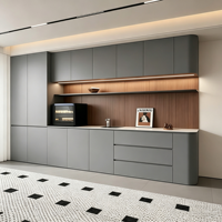 Buffets en bois modernes pour salle à manger et salon, avec éclairage LED, meubles de rangement contemporains de luxe en bois
