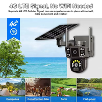 Caméra de surveillance solaire 4G 4MP en gros, CMOS, étanche IP67, audio bidirectionnel, batterie intégrée, détection de mouvement, vision nocturne, contrôle à distance