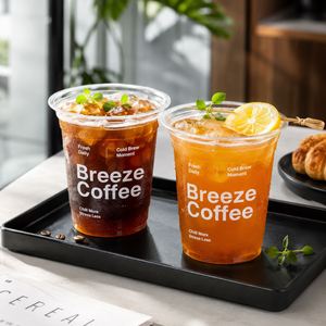 Gobelets en PET transparents en gros avec couvercles, impression personnalisée pour café froid, thé au lait, thé aux fruits, café à emporter, fournisseurs d'emballages de boissons - Product Image 3