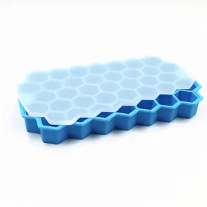 Best Selling Bpa Free silicone 37 Cavity ice cube Trays with lid