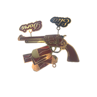 Penanda Buku Logam Bentuk Pistol Kustom, Hadiah Promosi, Tahan Air, Berlapis