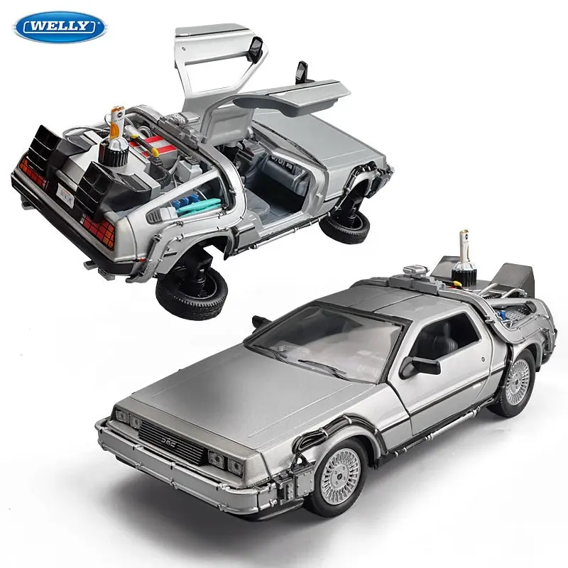 Time machine DMC-12 toy Diecast Alloy Model Car back to the future welly 1/24