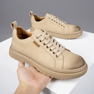 Bottiglie di alta qualità blanches pour hommes nuovi stivali da escursionista in pelle di mucca per uomo all'aperto pieno fiore scarpe in vera pelle marca 49 # - Product Image 6