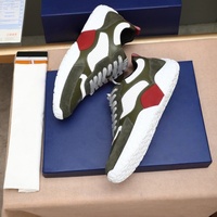 Chaussures de sport décontractées montantes pour hommes de marque de luxe, style rétro, à lacets, en cuir véritable et maille respirante, pour l'automne