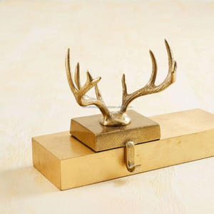 White Coated Antler Design <b>Stocking</b> <b>Holder</b> Countertop Items Christmas Decoration - Product Image 5