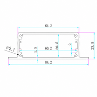 Boîtier en aluminium extrudé 84*24mm, profilé mince anodisé, pour PCB, électronique, instrument, boîte de contrôle, IP54, longueur personnalisée