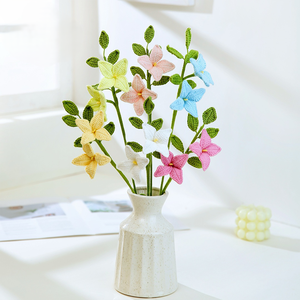 Fiori Artificiali all'Uncinetto Fatti a Mano: Rose, Tulipani, <span class=keywords><strong>Violette</strong></span> e Lavande - Eleganti Regali per Festival e Decorazioni per la Casa - Product Image 5