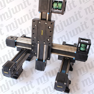 Mjיחידה ציר ציר ליניארי קו רכבת מיני 3 ציר cnc נתב מדריך ליניארי ו 100 מנוע סרוו x 100x100 מ "מ - Product Image 1