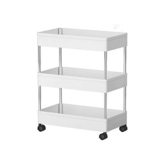 प्लास्टिक मल्टीलेयर चल व्हील स्टोरेज कार्ट स्पेस सेविंग फ्लोर स्टैंडिंग ट्रॉली स्टोरेज रैक स्लिम रोलिंग स्टोरेज कार्ट - Product Image 5