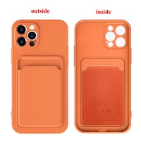 Coque souple en Silicone avec porte-cartes pour iPhone, étui portefeuille de couleur unie avec fente de crédit, pour modèles 13 11 12 Pro Max XS SE Mini XR 6 8 7 Plus