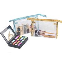 Sacs de maquillage personnalisés en plastique transparent avec fermeture éclair, sacs cosmétiques, sacs de voyage pour femmes, pochette organisatrice, sac de maquillage en PVC