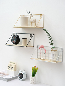 Factory Supply Cheap Home Installs the Float <strong>Shelf</strong> That Mount on the Wall <strong>Plain</strong> <strong>Metal</strong> Wind Floats a Set of Wooden Display Rack - Product Image 2
