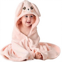 Lot de 2 serviettes à capuche pour bébé en polaire pelucheuse, motif animal, 32x32 pouces, ensemble de bain doux et absorbant pour nouveau-nés, tout-petits, nourrissons, unisexe
