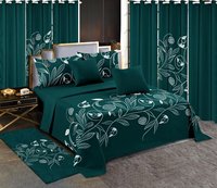 Parure de lit en coton 3 places, ensemble de draps, rideaux et draperies, 13 pièces, ensemble de literie avec rideaux assortis