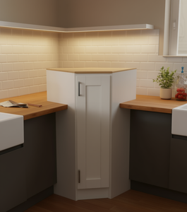 Mobiletto Shaker Bianco Sydney di Sunique, 12x36x12 Pollici, 1 Porta 2 Ripiani, Design Moderno per Cucina in MDF - Product Image 2