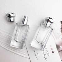 Botella de Perfume de Vidrio de Lujo de 25 ml con Cuello de Rosca y Bomba de Presión, Atomizador de Perfume Recargable para Viajes y Uso Diario