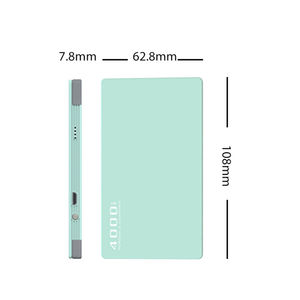 Chargeur de batterie portable pour téléphone portable, format carte de crédit, en aluminium, 4000 mAh, avec câble intégré, vente en gros - Product Image 4