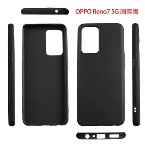 适用于OPPO Reno7 5G/Find X5 Lite软保险杠防震黑色TPU全哑光手机外壳