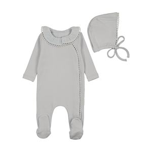 <span class=keywords><strong>Mono</strong></span> <span class=keywords><strong>de</strong></span> algodón 100% orgánico para bebé, con cuello plisado y diseño cruzado, ropa adorable para niña, pelele <span class=keywords><strong>de</strong></span> primavera para niño pequeño, personalizado - Product Image 2