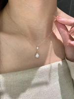 Collier de clavicule en argent 925, design de niche pour femme, chaîne de pull double couche avec zircon en forme de goutte d'eau