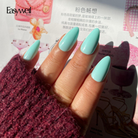 Easywell – Faux ongles en gel bleu clair personnalisés, autocollants pour ongles, fournitures d'ongles artificiels à presser, vente chaude