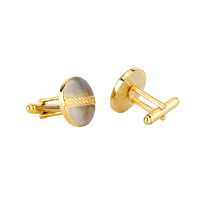 Mancuernillas de Alta Gama en Oro, Accesorios para Camisa de Vestir Formal de Negocios, Moda Premium al por Mayor, Chapado en Oro Vintage - Product Image 1