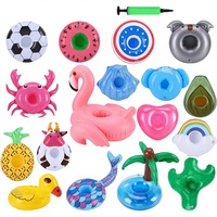 Porte-gobelets gonflables en PVC Licorne Ananas Pastèque Cocotier Petit Canard Cygne – Supports flottants pour gobelets pour jeunes, activités aquatiques en extérieur