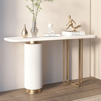 Table console d'entrée moderne de luxe en bois avec applique murale, table d'appoint simple en métal pour couloir, salon d'hôtel