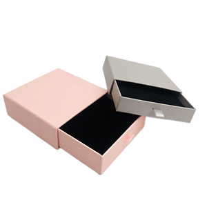 Custom Pure Colour Slide Drawer Box with Foam Insert Soft Touch Fashionring Jewelry Packaging Gray Paper Box - Product Image 6