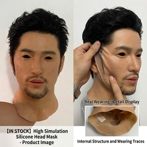 Maschera Facciale Realistica in Silicone Morbido con Capelli, Maschera di Travestimento Maschile e Femminile con Pelle Naturale, per Trucco Quotidiano, Halloween, Feste e Cosplay - Product Image 3