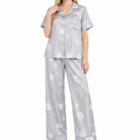 Ensemble de pyjamas en soie glacée pour femmes, vêtements de détente doux, pyjama élégant pour femme, ensembles de pyjamas 2 pièces, vêtements pour femmes, vêtements de nuit en satin pour femmes