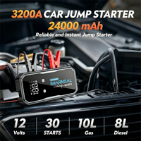 Sharmeal Fabricant OEM&ODM Démarreur de Voiture Portable 12V avec Batterie au Lithium 20000Ah et Power Bank pour Voiture