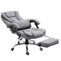 Chaise de bureau exécutive inclinable à dossier haut en tissu, chaises d'étude, chaise de bureau ergonomique confortable pour la maison avec repose-pieds
