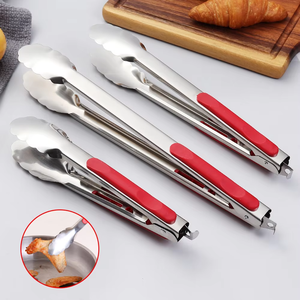 Premium Stainless Steel Kitchen <b>Tongs</b> with Silicone Handles - Ideal for BBQ, Salad & <b>Serving</b> - Product Image 1