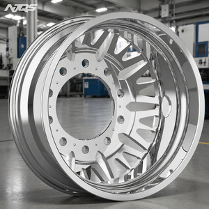 NJQS 휠즈 커스텀 스타일 20 22 24 26 28인치 6피스 트럭용 크롬 단조 듀얼 인치 단조 림 - Product Image 1