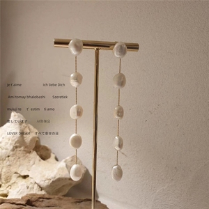 G520 orecchino di <span class=keywords><strong>perle</strong></span> d'acqua dolce perno gioielli <span class=keywords><strong>in</strong></span> stile coreano ciondola l'orecchino a goccia lungo orecchino appeso di <span class=keywords><strong>perle</strong></span> reali per le signore - Product Image 1