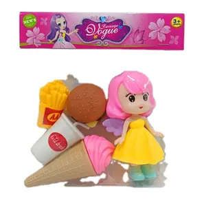 Set mainan anak-anak, prasekolah, permainan peran, malaikat kecil dengan es krim, Burger, mainan bayi anak-anak, set dapur untuk anak perempuan
